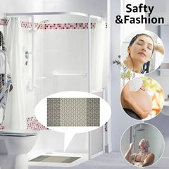 Enera PVC Shower Mat Mosaic Beige Brown Color Non-Slip Bathtub Mat - enera