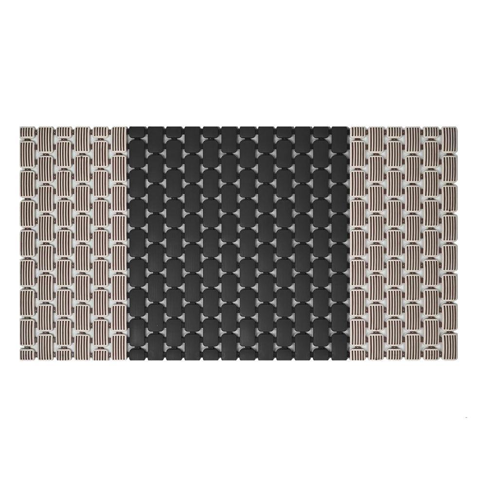 Enera PVC Shower Mat Mosaic Black Beige Color Non-Slip Bathtub Mat - enera