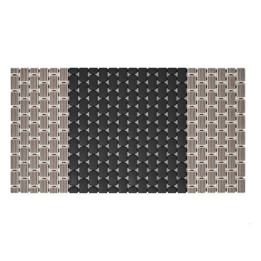Enera PVC Shower Mat Mosaic Black Beige Color Non-Slip Bathtub Mat - enera