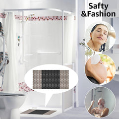 Enera PVC Shower Mat Mosaic Black Beige Color Non-Slip Bathtub Mat - enera