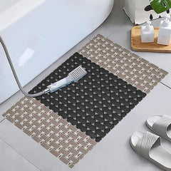 Enera PVC Shower Mat Mosaic Black Beige Color Non-Slip Bathtub Mat - enera