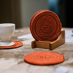 Enera Craft Tan Color 12cm Round Coaster (6 pcs set) - enera