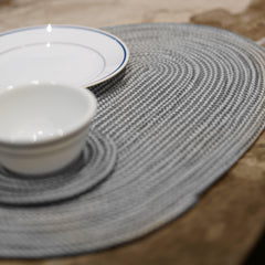 Enera Craft Grey Color 30cm x 44cm Oval Placemat - enera