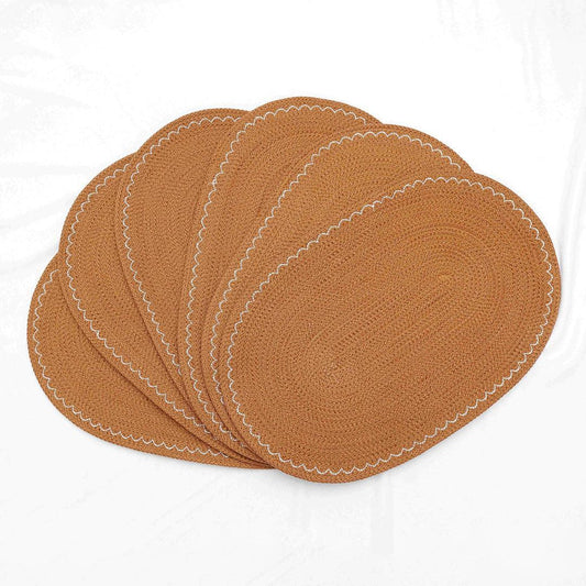 Saprose Crafted Oval Dining & Side Table Mat – 29cm x 44cm, Pack of 6 - enera