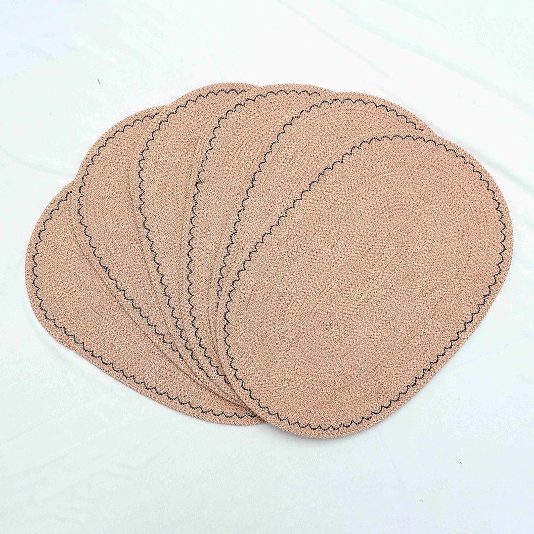 Saprose Crafted Oval Dining & Side Table Mat – 29cm x 44cm, Pack of 6 - enera