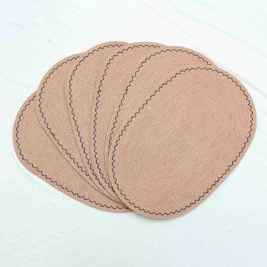 Saprose Crafted Oval Dining & Side Table Mat – 29cm x 44cm, Pack of 6 - enera