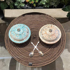 Enera Craft Brown Color 40cm Round Placemat PM0001 - enera