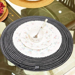Enera Craft Grey Color 40cm Round Placemat PM0004 - enera