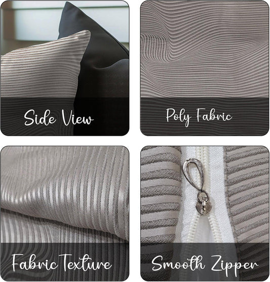 Enera DDR GEO ABS11 SR NO 1114 Texture Dark Grey Color 16x16 Inch Cushion Cover - enera