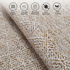 Enera DDR GEO ABS11 SR NO 1163 Embroidery Beige Color 16x16 Inch Cushion Cover - enera