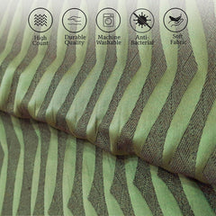 Enear DDR LINE & TEX SR NO JD82 Abstract Design Green & Grey Color 18x18 Inch Cushion Cover - enera