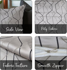Enera DDR LINE & TEX SR NO JD104 Embroidery Light Coffee 16x16 Inch Cushion Cover - enera