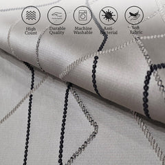 Enera DDR LINE & TEX SR NO JD104 Embroidery Light Coffee 16x16 Inch Cushion Cover - enera