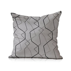 Enera DDR LINE & TEX SR NO JD104 Embroidery Light Coffee Color 18x18 Inch Cushion Cover - enera