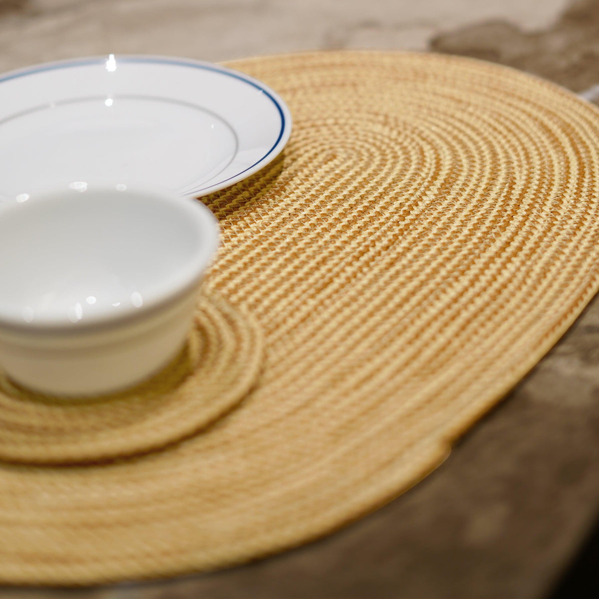 Enera Craft Beige Color 30cm x 44cm Oval Placemat PM0002 - enera