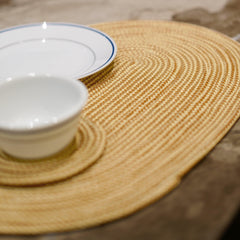 Enera Craft Beige Color 30cm x 44cm Oval Placemat PM0002 - enera