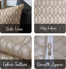 Enera DDR SR NO 9004 Texture Gold & Silver09 Color 16x16 Inch Cushion Cover - enera