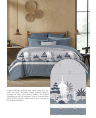 Enera Sanskriti Collection Pichwai -7294 Blue Color Double Bed comforter set - enera
