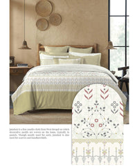Enera Sanskriti Collection Jamdani -7263 Green Color Double Bed comforter set - enera