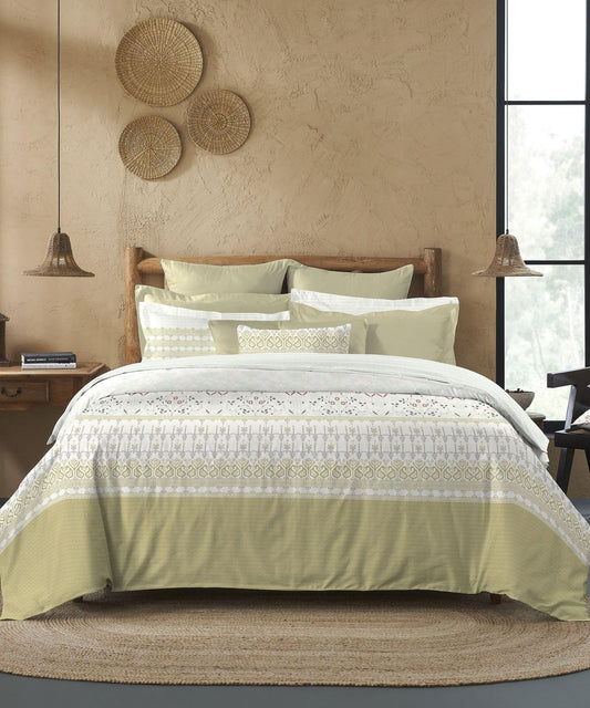 Enera Sanskriti Collection Jamdani -7263 Green Color Double Bed comforter set - enera