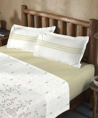 Enera Sanskriti Collection Jamdani -7263 Green Color Double Bed comforter set - enera