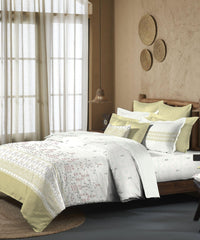 Enera Sanskriti Collection Jamdani -7263 Green Color Double Bed comforter set - enera