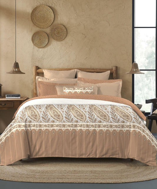 Enera Sanskriti Collection Kanni-7188 Brown Color Double Bed comforter set - enera