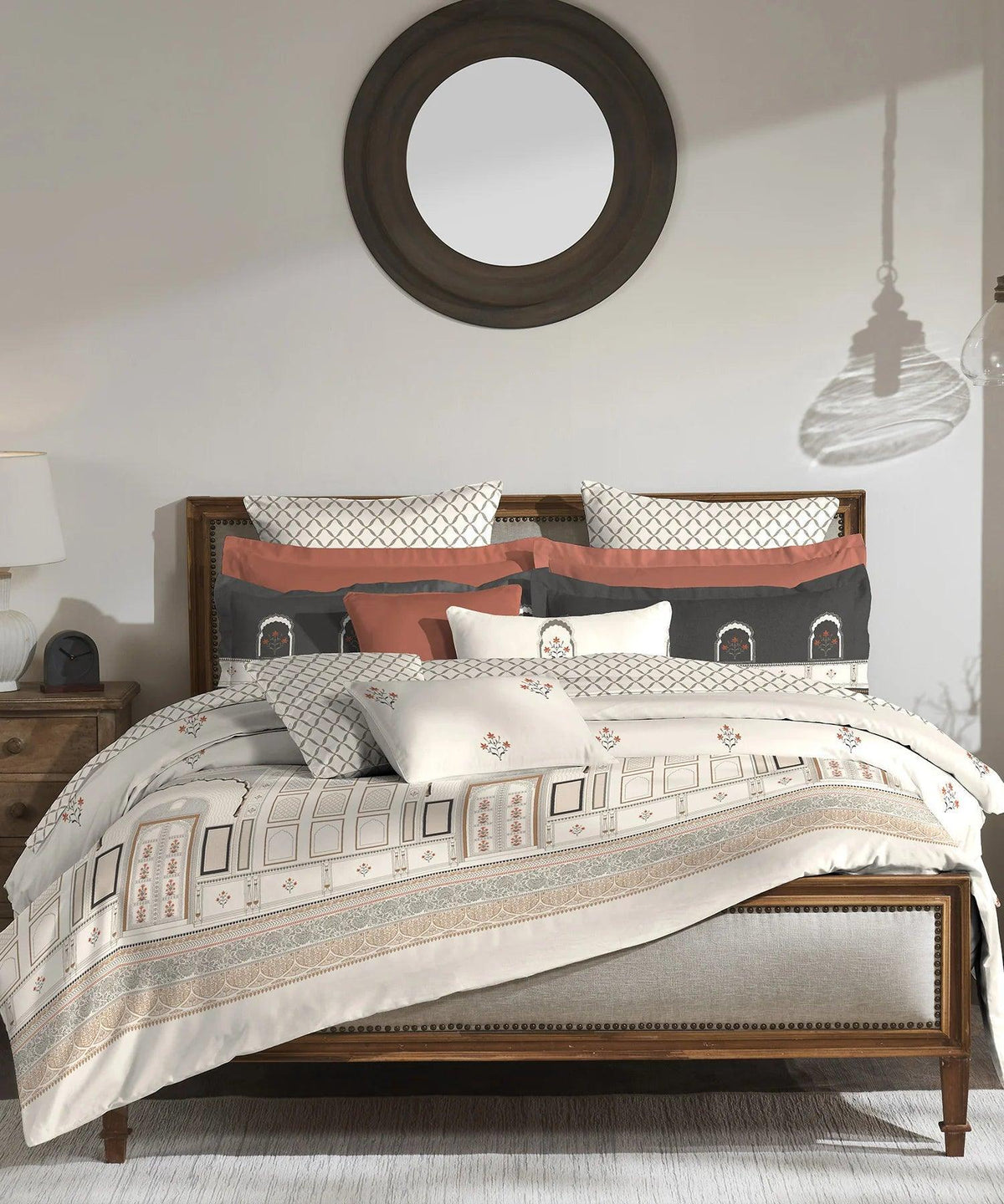 Enera Road To Jaipur Collection Chaukhat Color King Size Bedsheet Set - enera