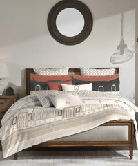 Enera Road To Jaipur Collection Chaukhat Color King Size Bedsheet Set - enera
