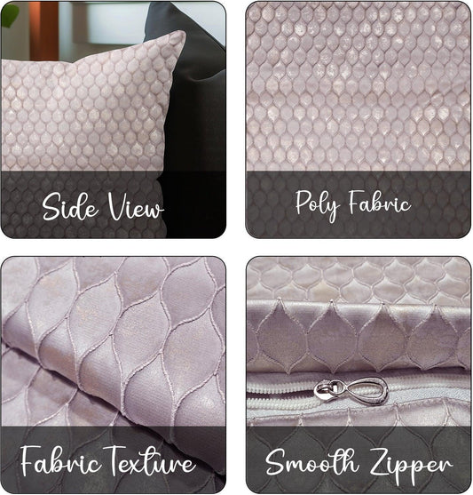 Enera DD GOSI 0861838 Texture Light Lavender Color 16x16 Inch Cushion Cover - enera