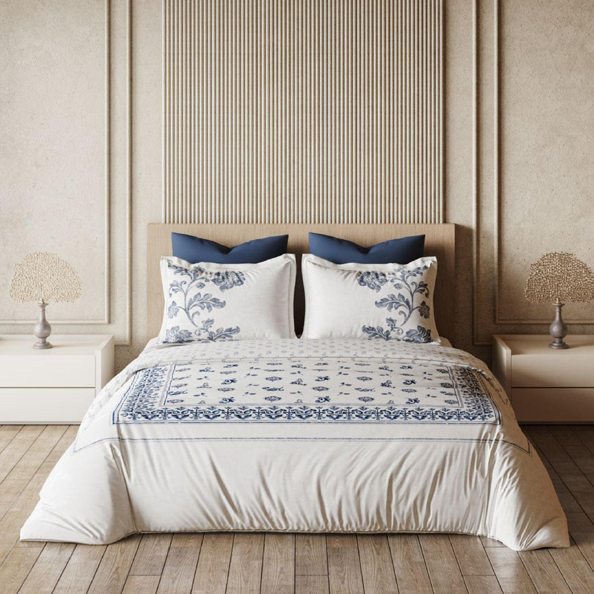 D'Decor Ethnic Window Collection Baronia-Blue Indigo Color EW-001 Double Bed Dohar - enera