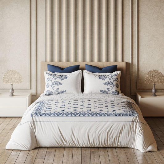 D'Decor Ethnic Window Collection Baronia-Blue Indigo Color EW-001 Double Bed Dohar - enera