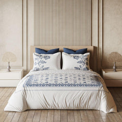 D'Decor Ethnic Window Collection Baronia-Blue Indigo Color EW-001 Double Bed Dohar - enera