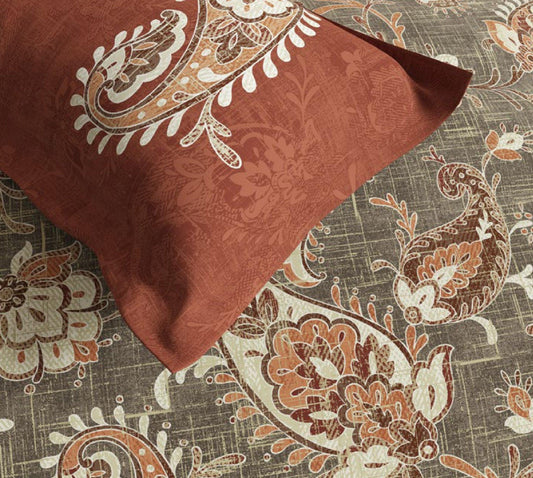 D'Decor Souvenir Collection Arona Potters Clay King Size Double Bedsheet - enera
