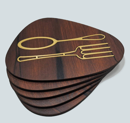 Enera Spoon Fork Wooden Coaster CS0002 - enera