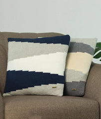 Enera Maverick Light Grey Melange, Black & Natural Color 16x16 Inch Cushion Cover - enera