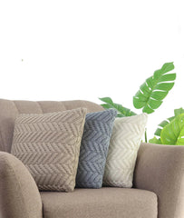 Enera Chevron Blue Grey Color 16x16 Inch Cushion Cover - enera