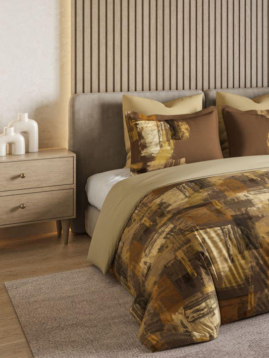 D'Decor Galaxy Collection Artistry Dark Earth color Super-king size Double Bedsheets - enera
