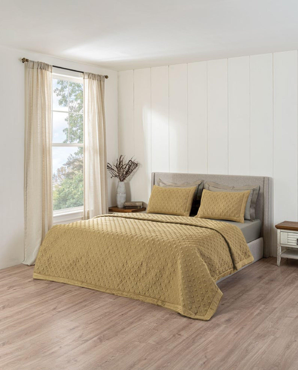 D'Decor Legacy II Collection Golden Palm-Fallen Rock CQ12 Quilted Bedspread Set - enera