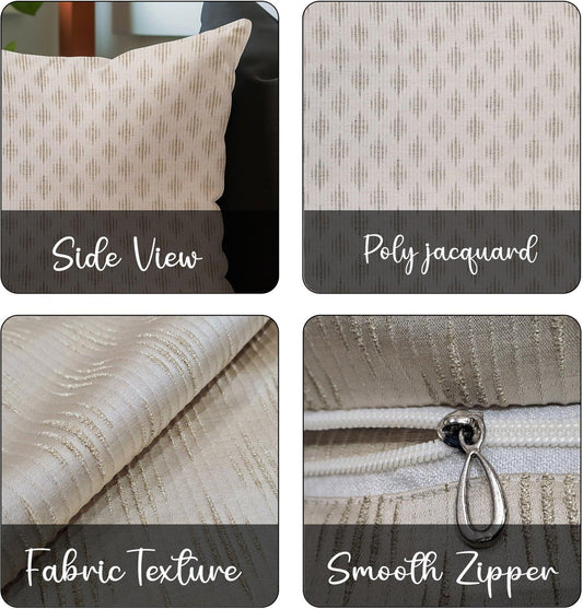 Enera GMF ROY V02DJ1375 Ivory Color 16x16 Inch Textured Cushion Cover - enera
