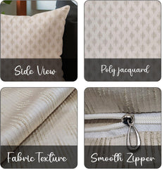 Enera GMF ROY V02DJ1375 Ivory Color 16x16 Inch Textured Cushion Cover - enera