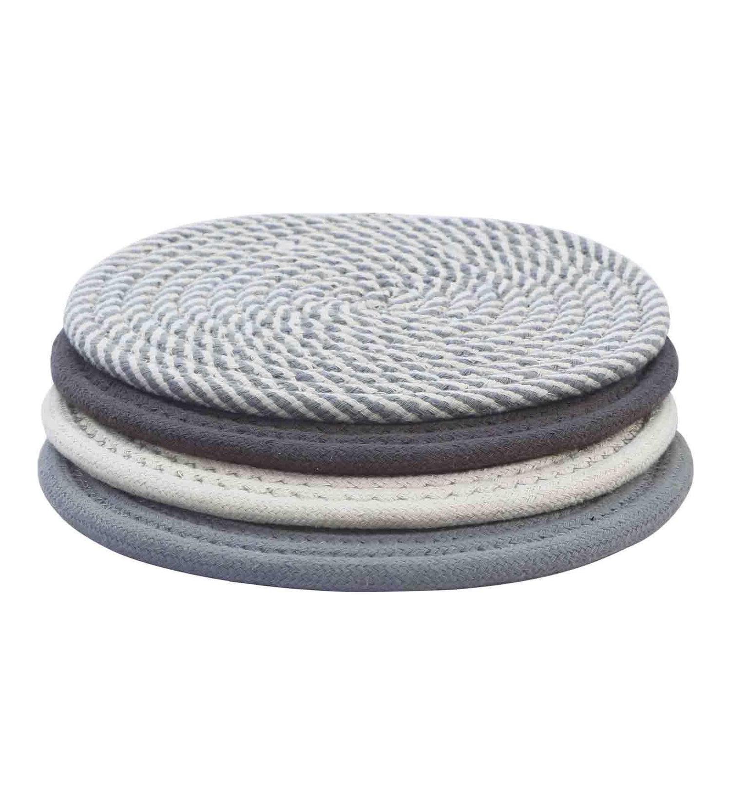 Enera Icon 4Pcs Cotton Grey Color Heat Resistant Trivet Set - enera