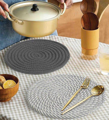 Enera Icon 4Pcs Cotton Grey Color Heat Resistant Trivet Set - enera