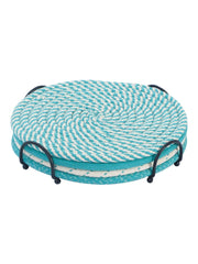 Saprose Crafted Round Dining & Side Table Mat – 23cm, Pack of 4 Include Stand - enera