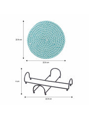 Saprose Crafted Round Dining & Side Table Mat – 23cm, Pack of 4 Include Stand - enera