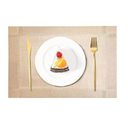 Enera SNFAB Linen Border Light Beige Color Table Mat - enera