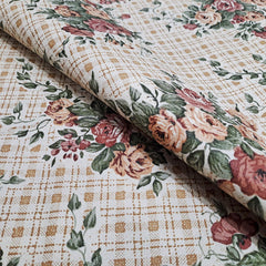 Enera Printed Round Cream Color Table Cover - enera