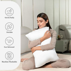 Enera Sleep Essentials Ecozen Soft Pillow, White 17X27 Inch Pillow - enera