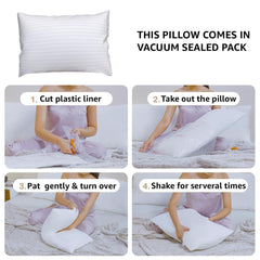 Enera Sleep Essentials Ecozen Soft Pillow, White 17X27 Inch Pillow - enera