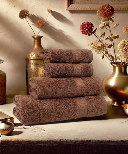 Enera Classic Collection Willow Wood Color 4 Pcs Bath Towel - enera
